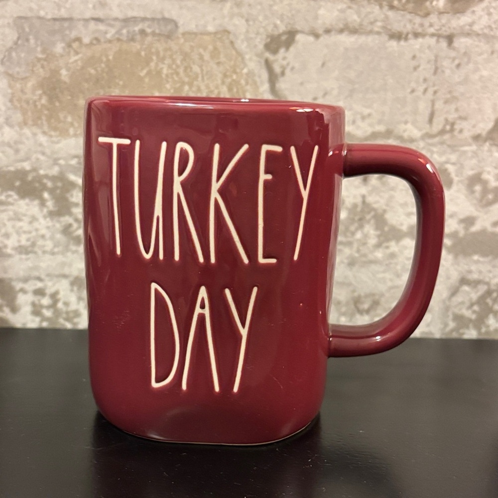 Rae Dunn Burgundy/Red Turkey Day Mug